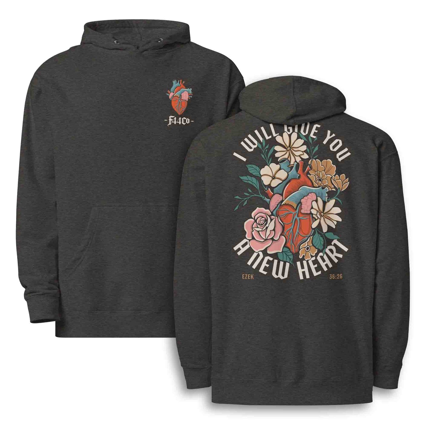 New Heart Midweight Hoodie – Scripture Faith Apparel