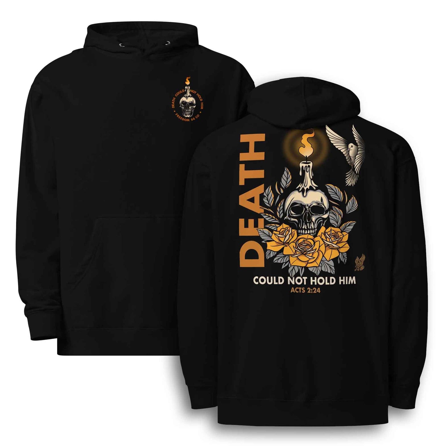 Acts 2:24 Death Could Not Hold Him Scripture Hoodie - Unisex Midweight