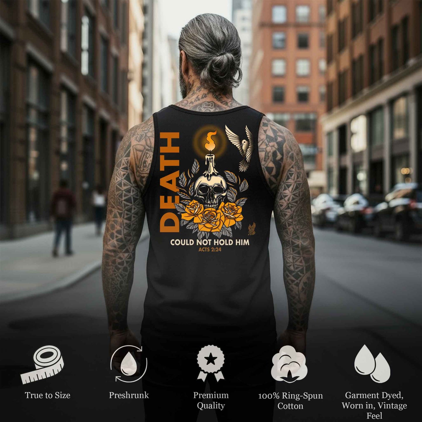 Death Could Not Hold Him – Acts 2:24 Comfort Colors Tank Top
