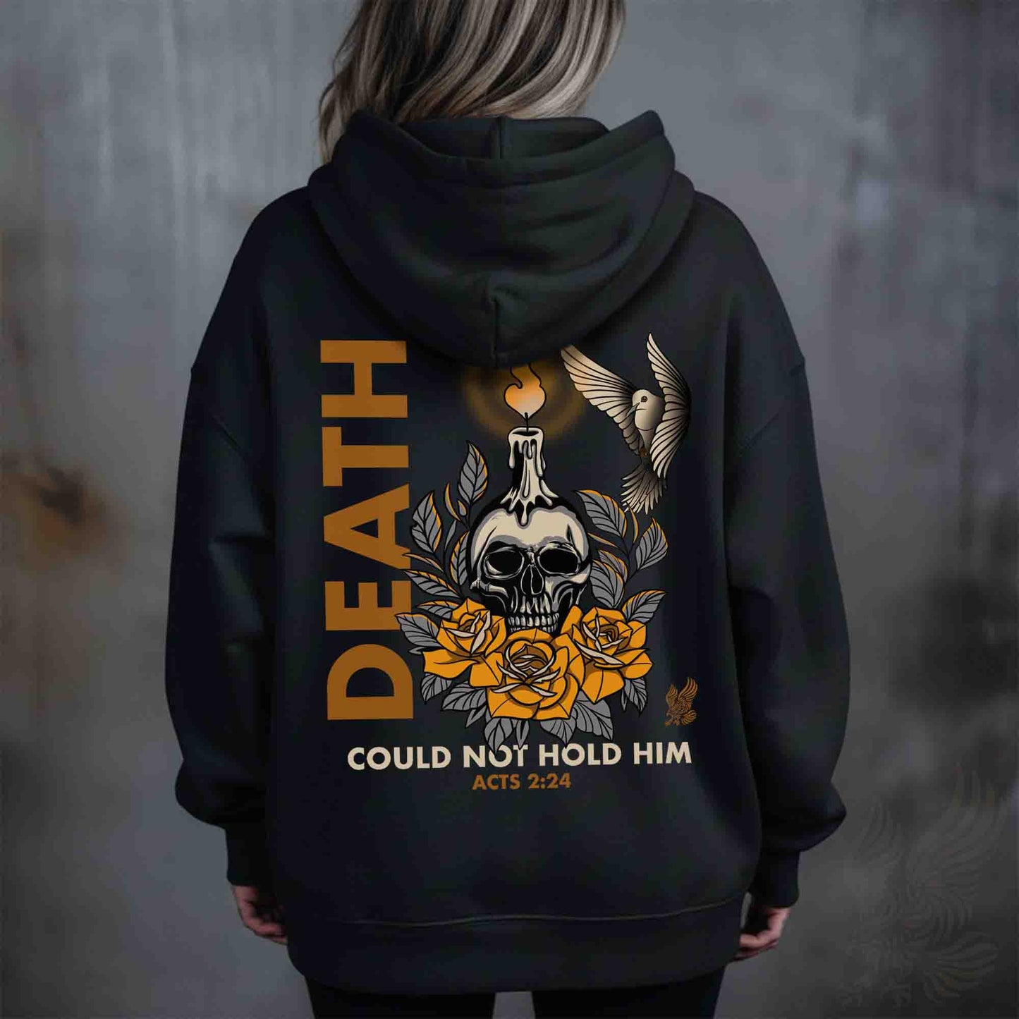 Acts 2:24 Death Could Not Hold Him Scripture Hoodie - Unisex Midweight