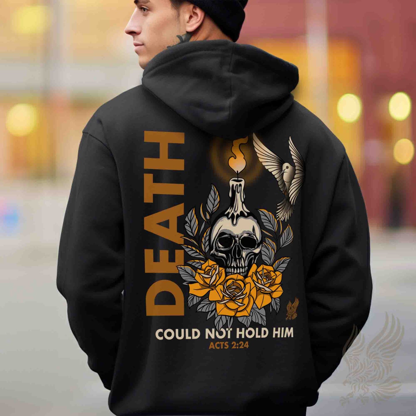 Acts 2:24 Death Could Not Hold Him Scripture Hoodie - Unisex Midweight
