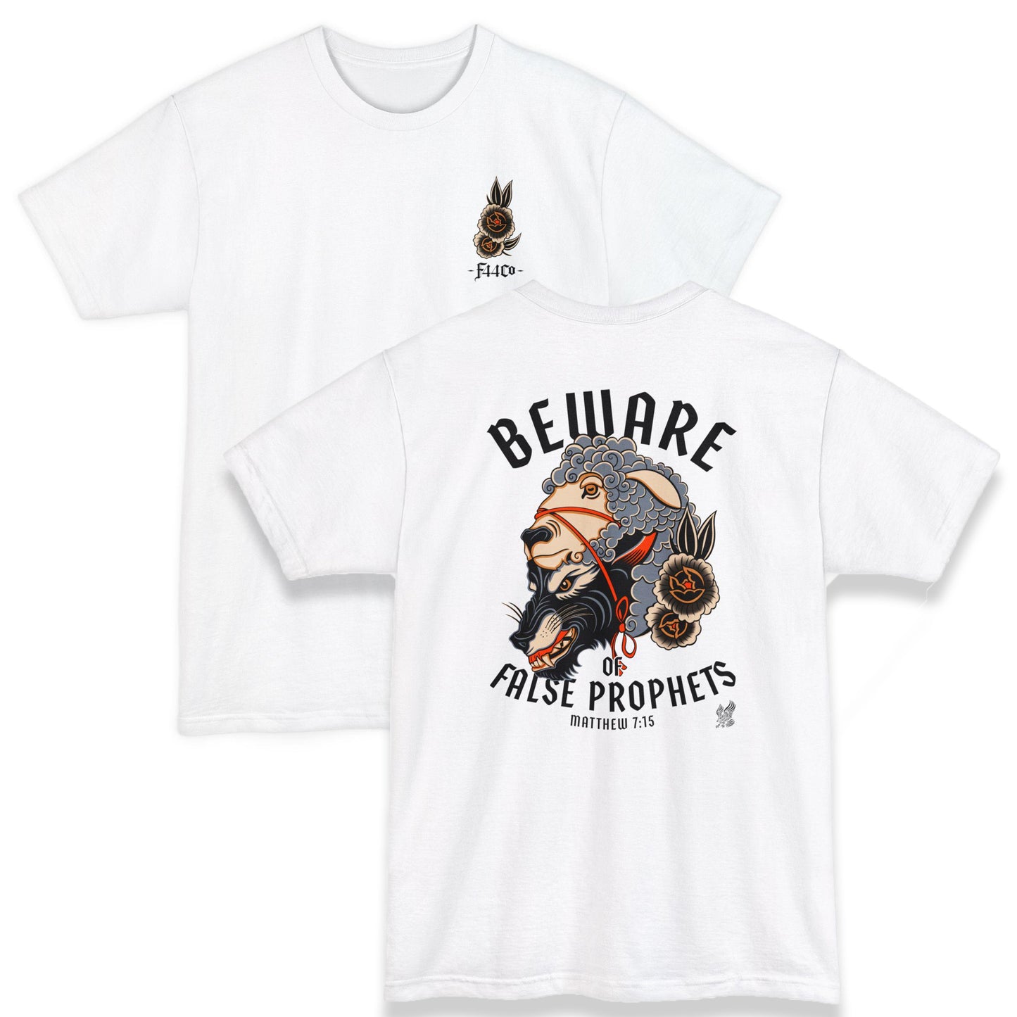 Beware of False Prophets Tee – Matthew 7:15 | Christian Streetwear | Big & Tall
