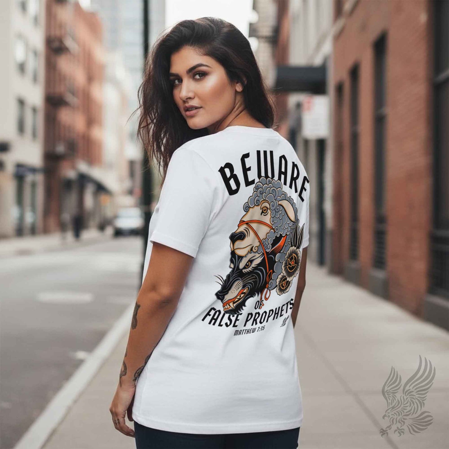 Beware of False Prophets Tee – Matthew 7:15 | Christian Streetwear | Big & Tall