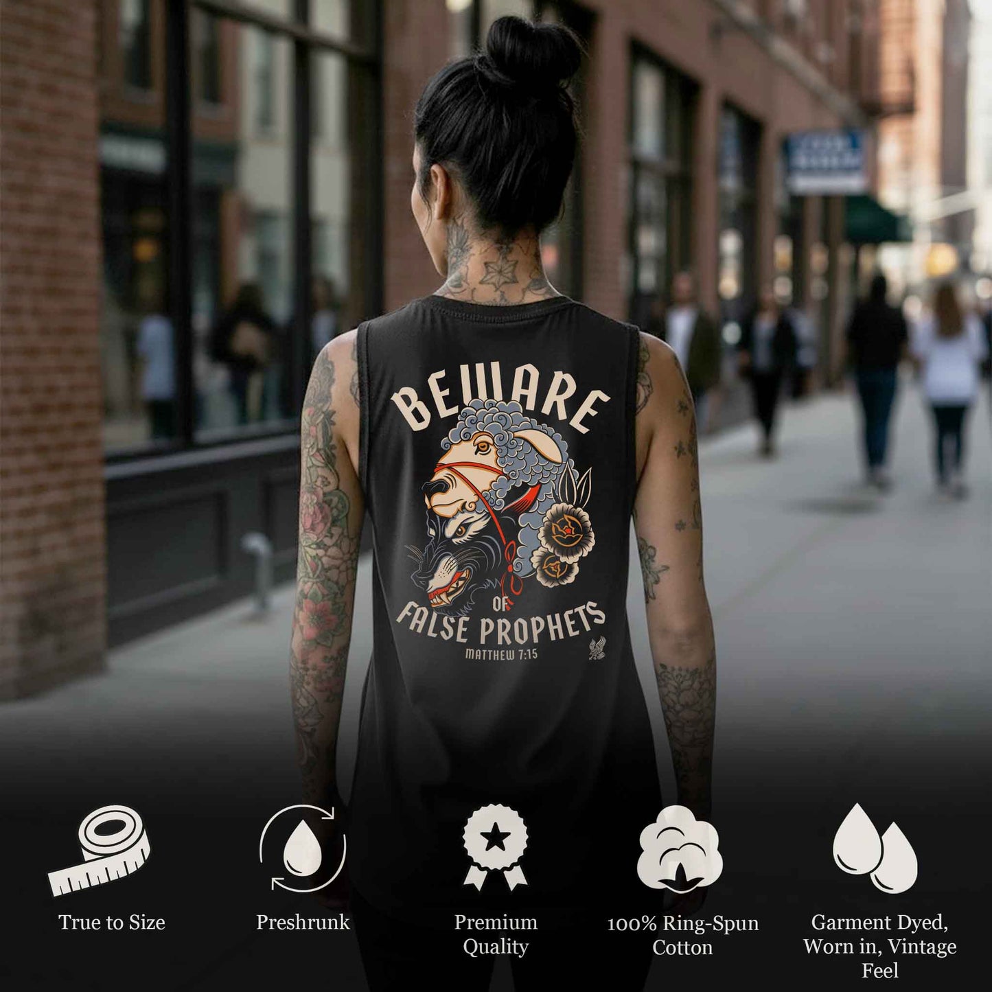 Beware of False Prophets Tank Top – Matthew 7:15 Scripture Tee