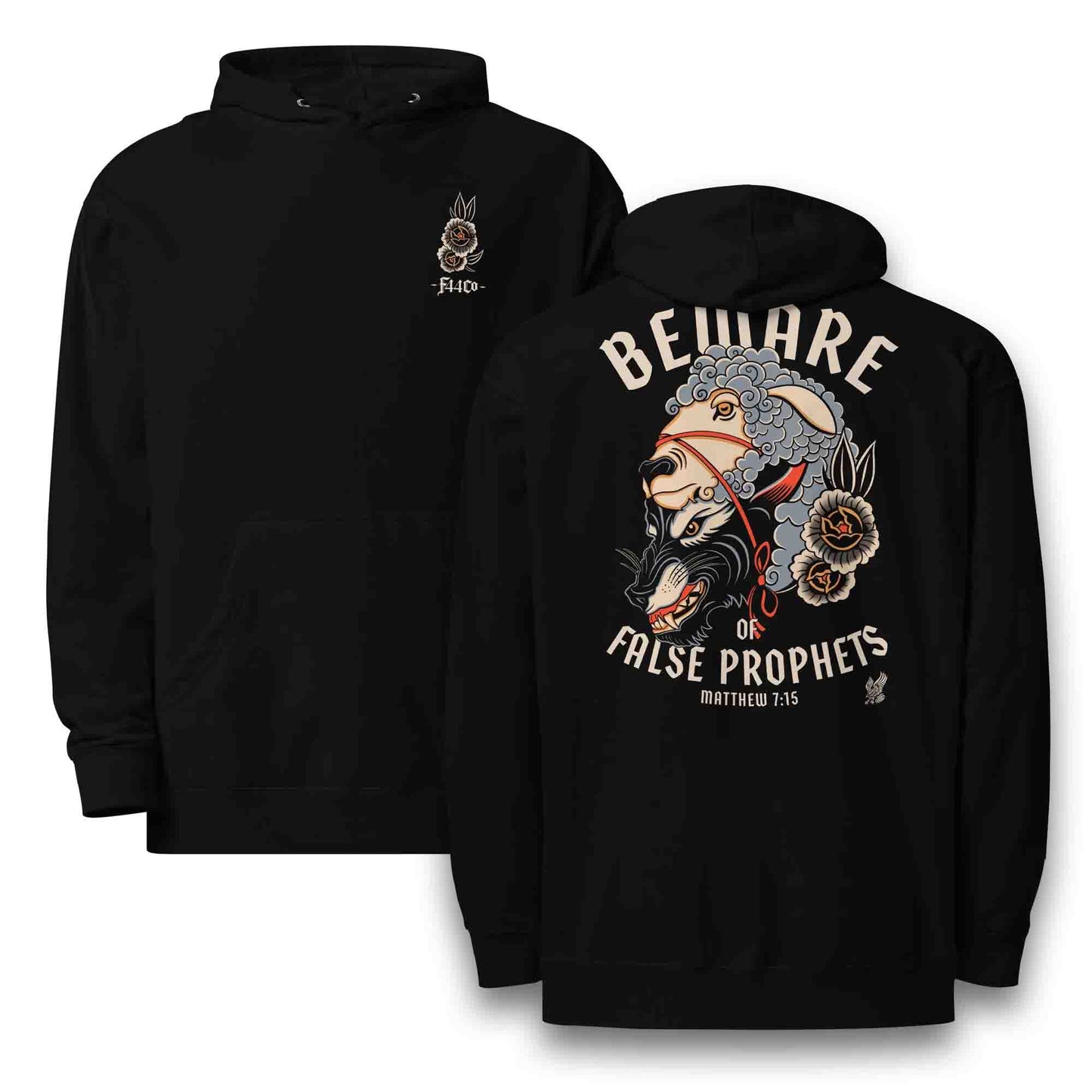 Matthew 7:15 Beware of False Prophets Scripture Hoodie - Unisex Midweight