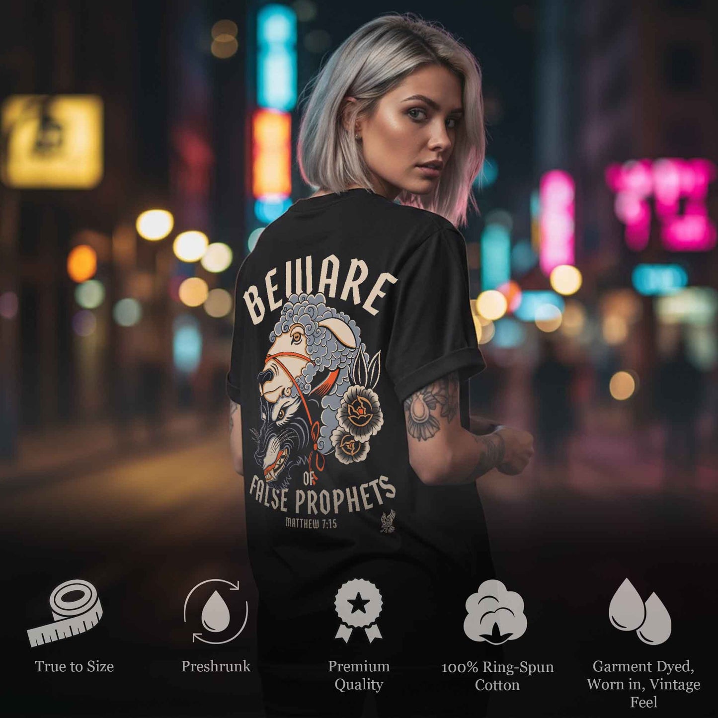 Matthew 7:15 Beware of False Prophets Garment-Dyed Heavyweight Tee