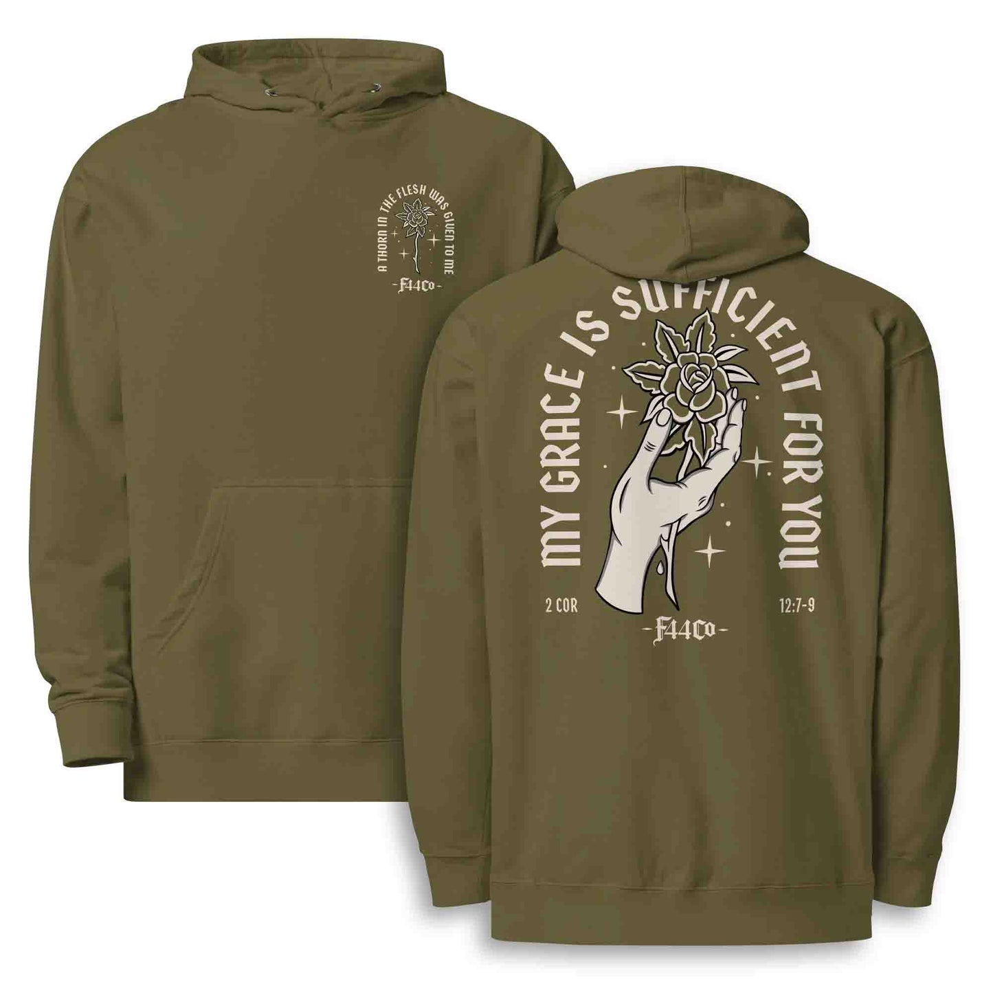 My Grace Is Sufficient – 2 Corinthians 12:7-9 Christian Streetwear Hoodie