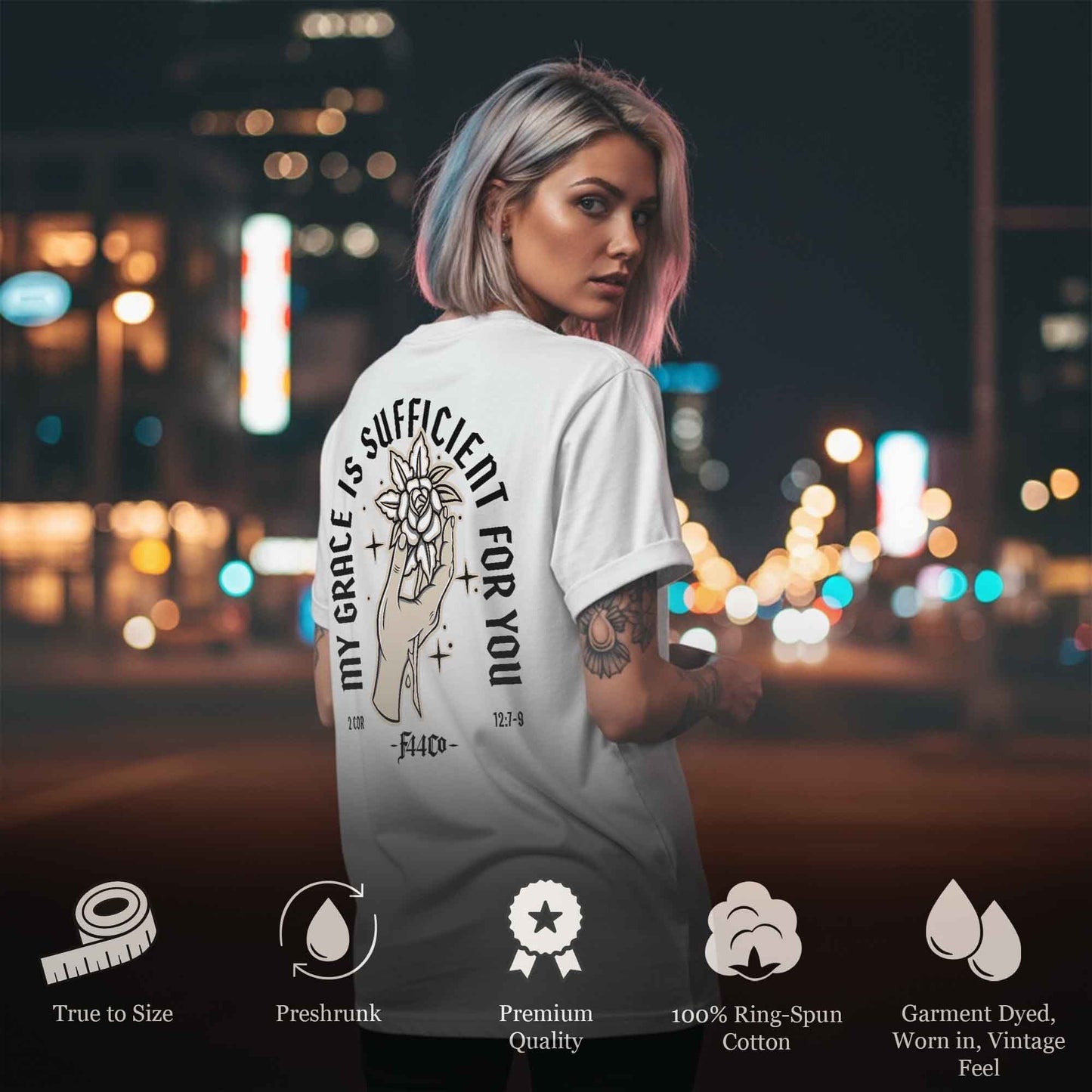My Grace Is Sufficient Heavyweight Tee – Garment-Dyed Faith Apparel