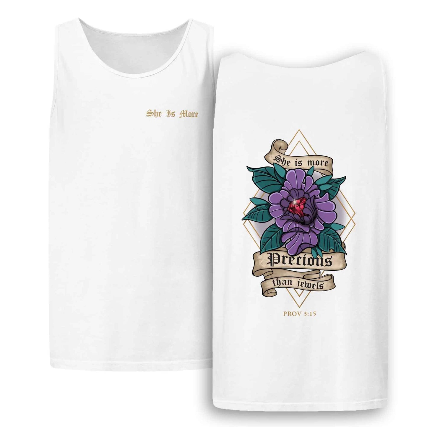 More Precious Than Jewels – Proverbs 3:15 Comfort Colors Tank Top