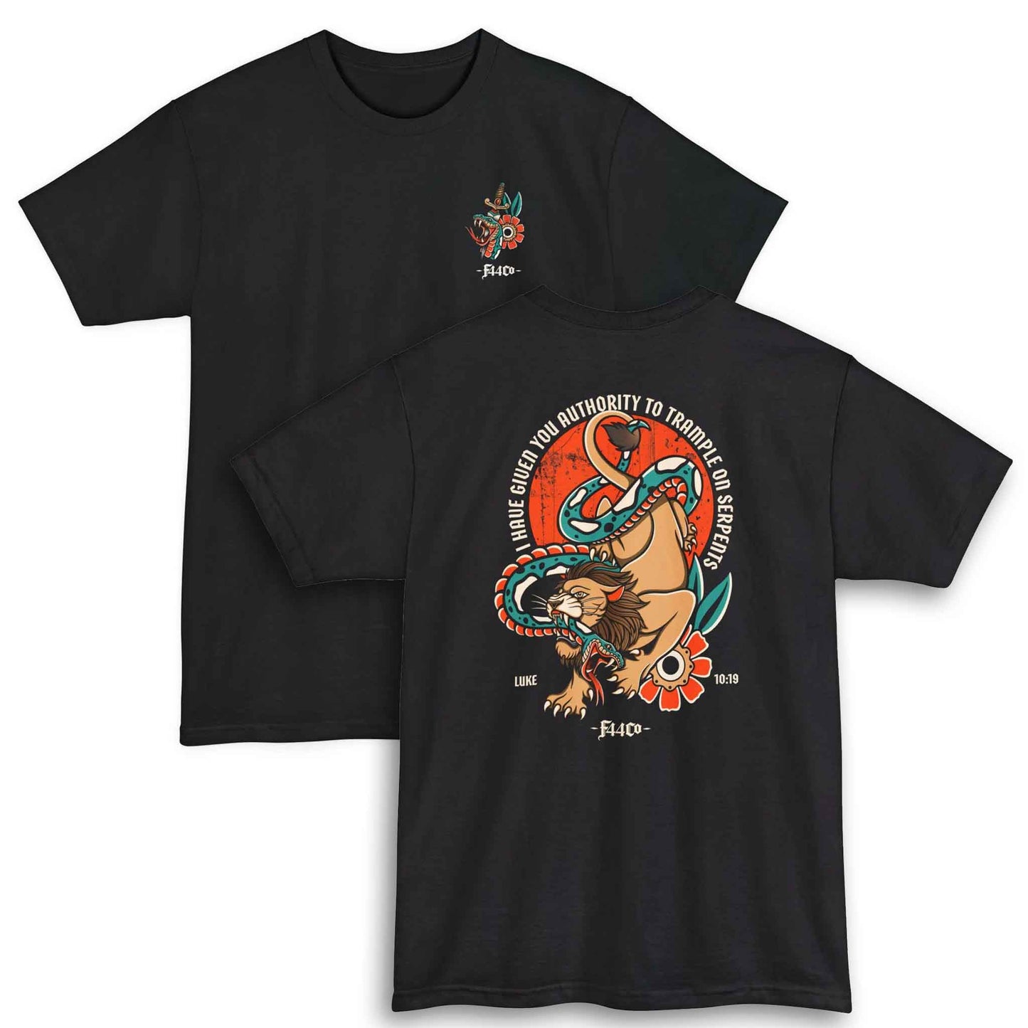 Luke 10:19 Lion & Serpent Christian Streetwear Tee – Big & Tall