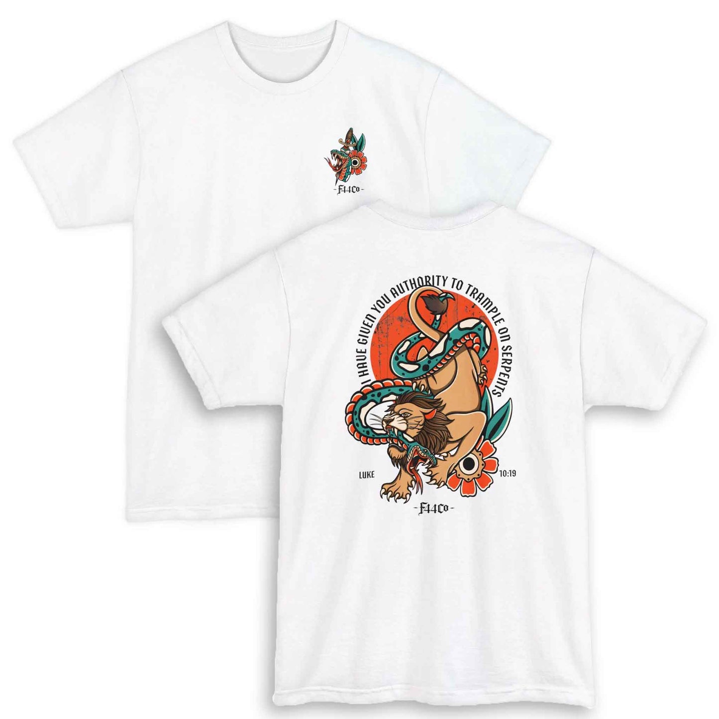 Luke 10:19 Lion & Serpent Christian Streetwear Tee – Big & Tall