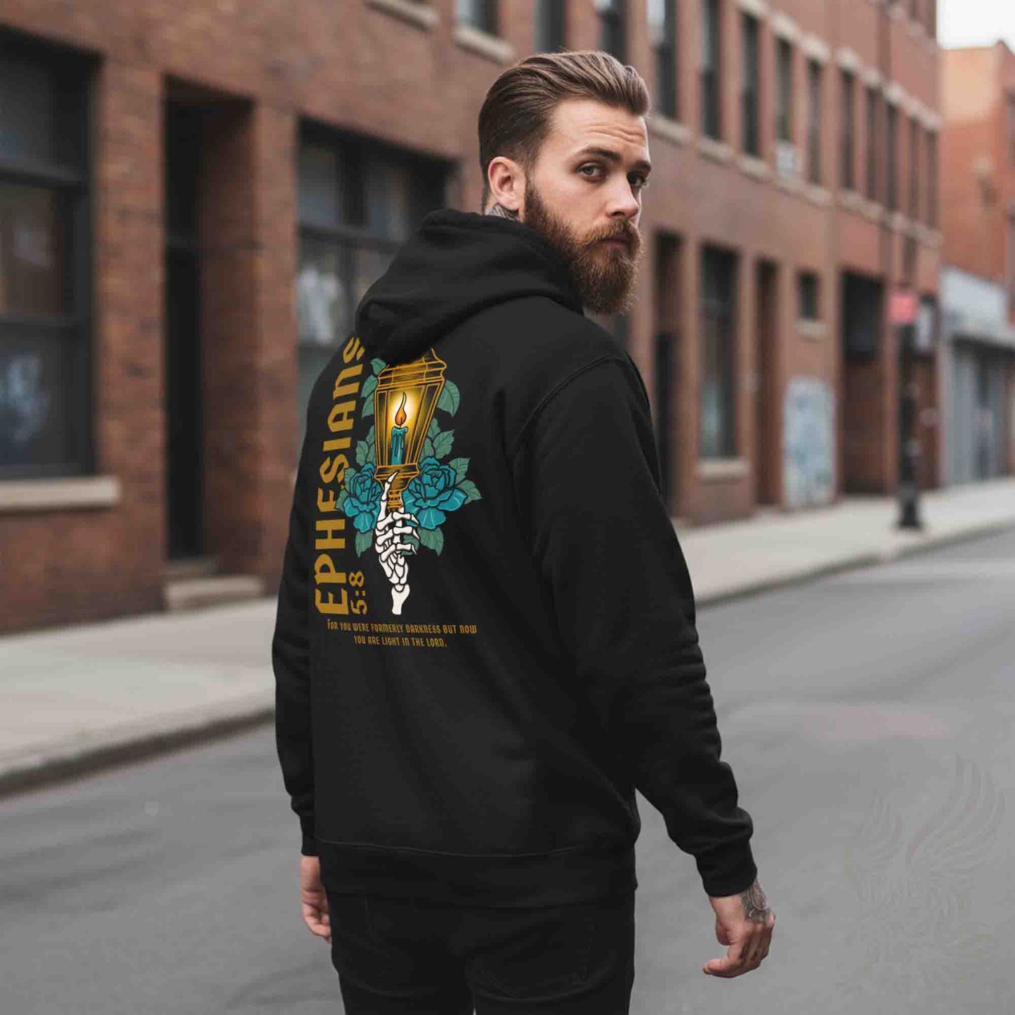 Ephesians 5:8 Lantern Scripture Hoodie - Unisex Midweight