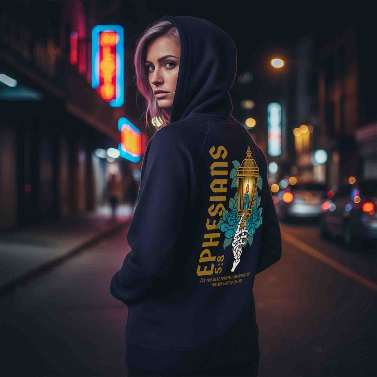Ephesians 5:8 Lantern Scripture Hoodie - Unisex Midweight