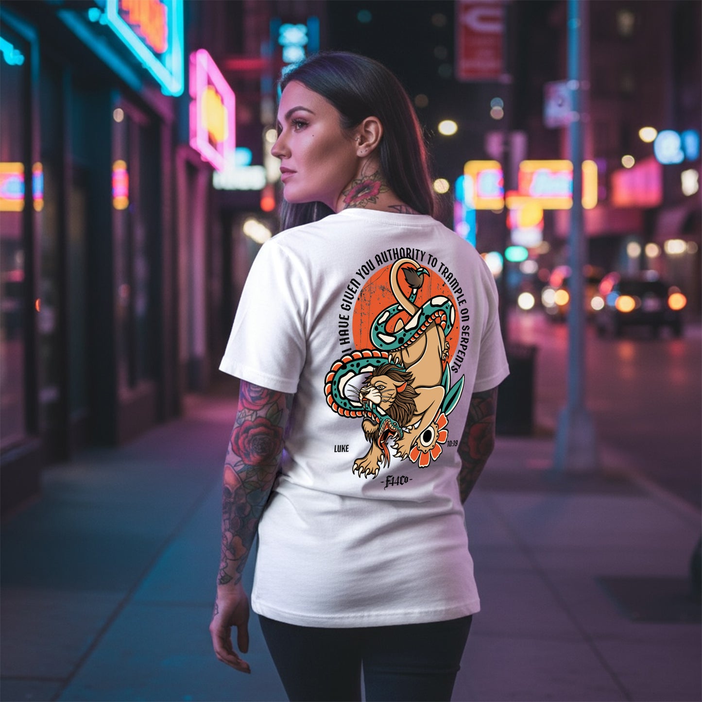 Luke 10:19 Lion & Serpent Christian Streetwear Tee – Big & Tall