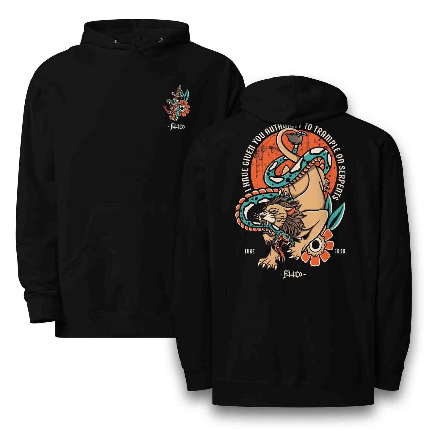 Luke 10:19 Authority Over Serpents Scripture Hoodie - Unisex Midweight