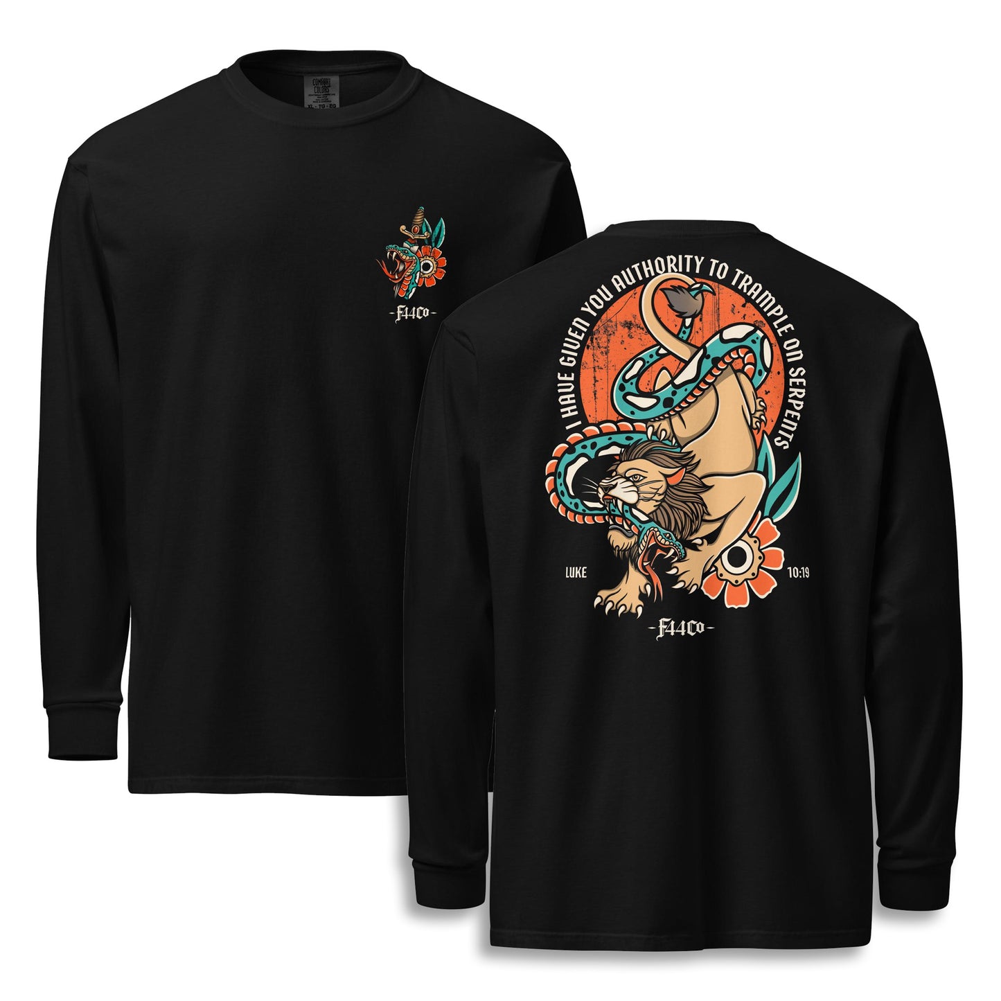 Luke 10:19 Lion & Serpent Long Sleeve Shirt