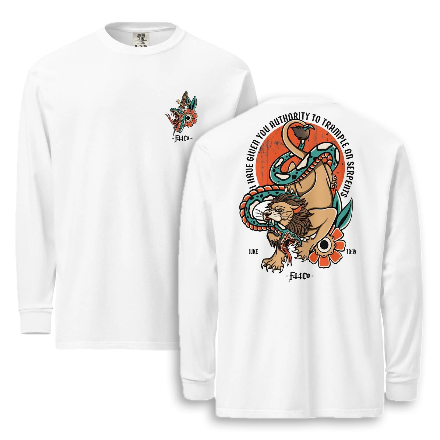 Luke 10:19 Lion & Serpent Long Sleeve Shirt