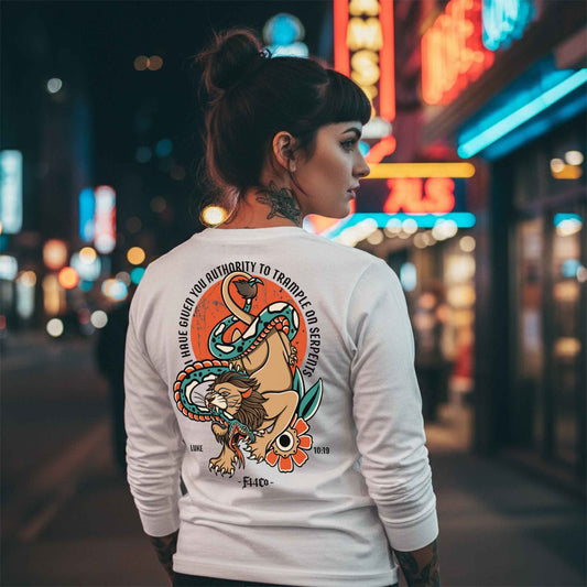 Luke 10:19 Lion & Serpent Long Sleeve Shirt