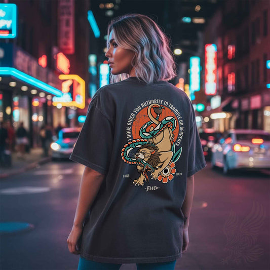 Luke 10:19 Authority Over Serpents Garment-Dyed Heavyweight Tee