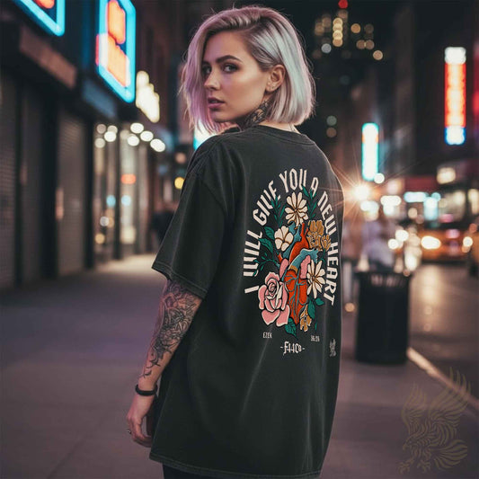 New Heart Heavyweight Tee – Garment-Dyed Faith Apparel
