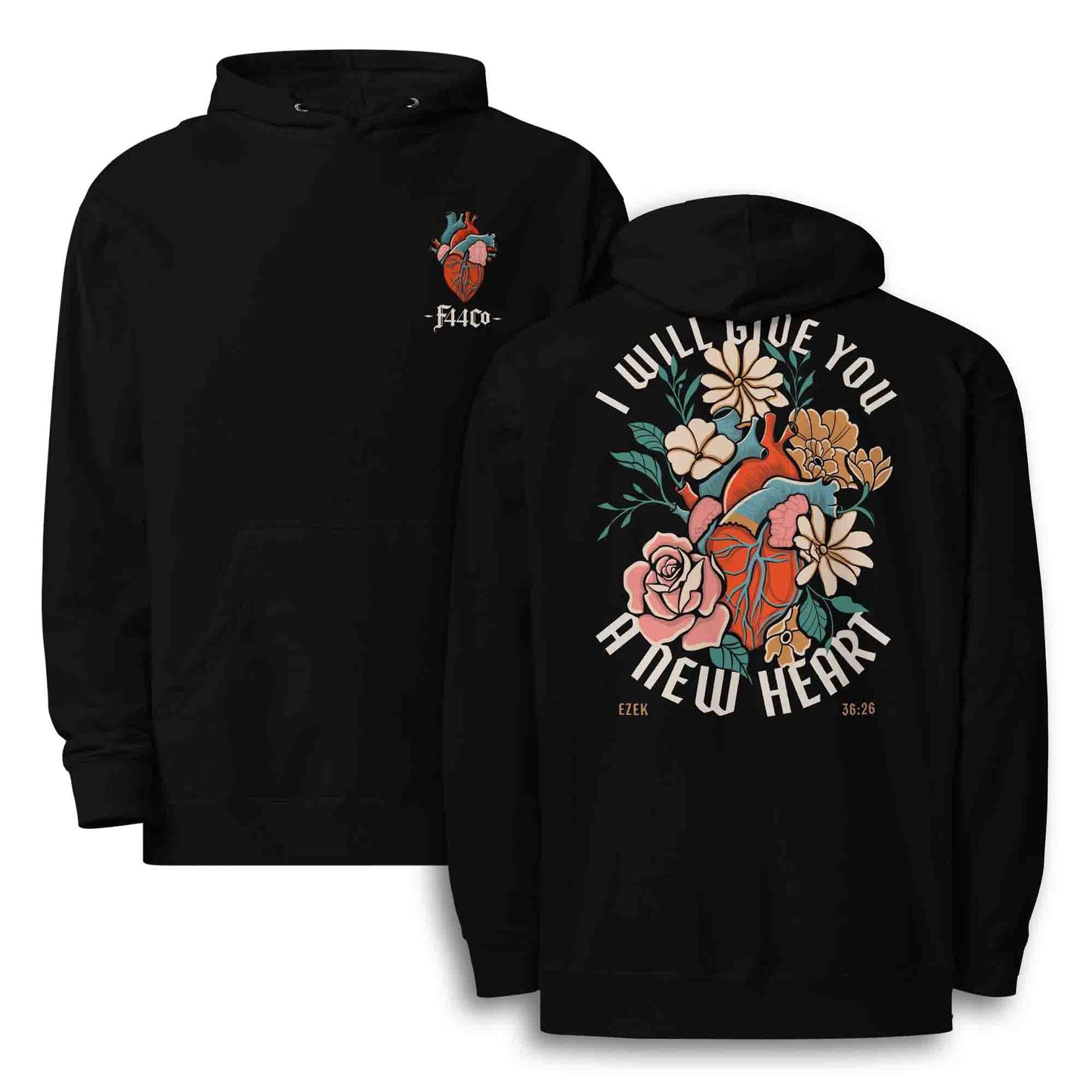 New Heart Midweight Hoodie – Scripture Faith Apparel