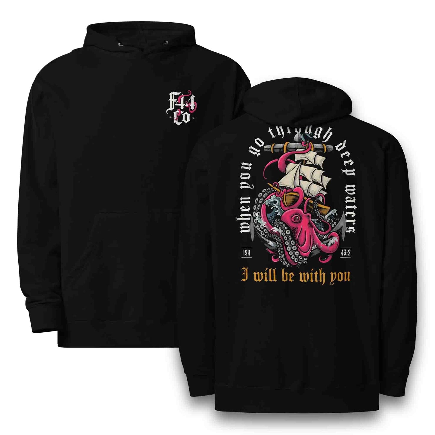 Isaiah 43:2 When You Pass Through the Waters Scripture Hoodie - Unisex Midweight