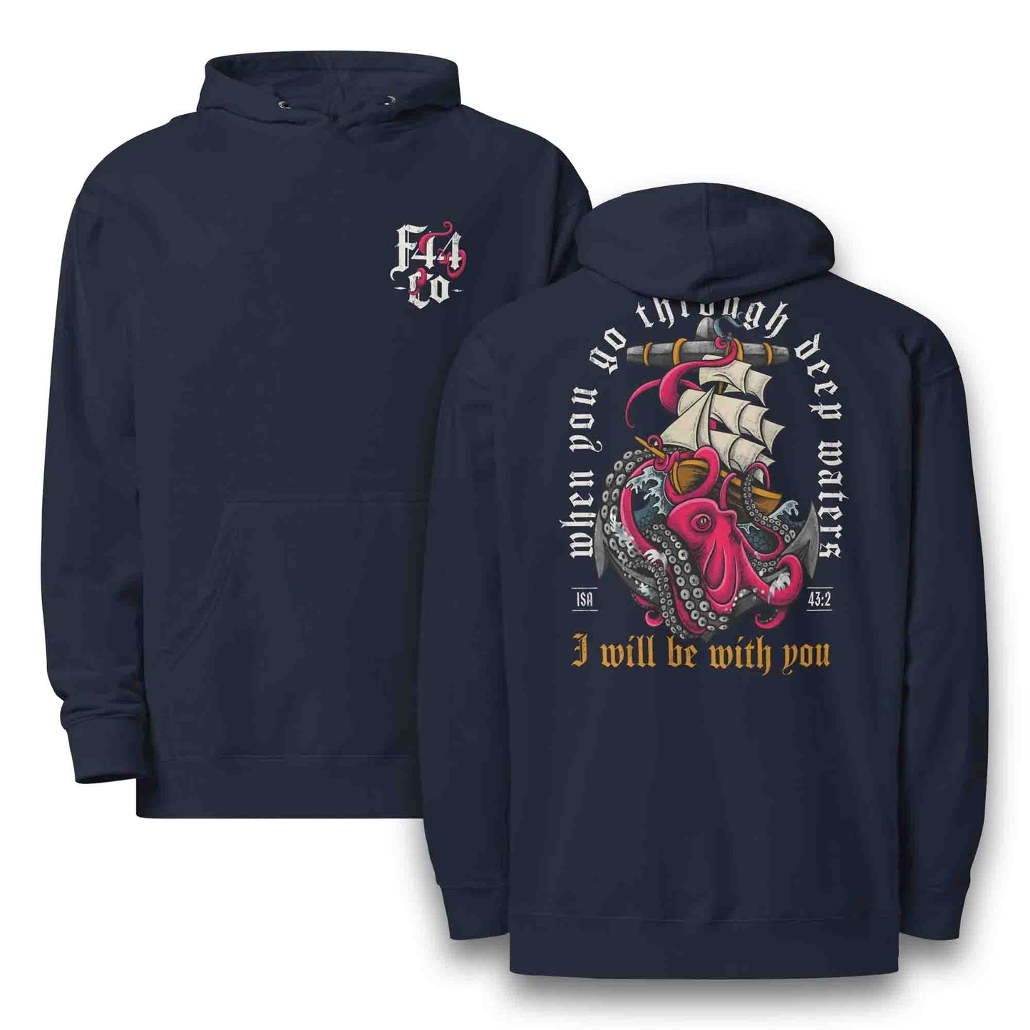 Isaiah 43:2 When You Pass Through the Waters Scripture Hoodie - Unisex Midweight