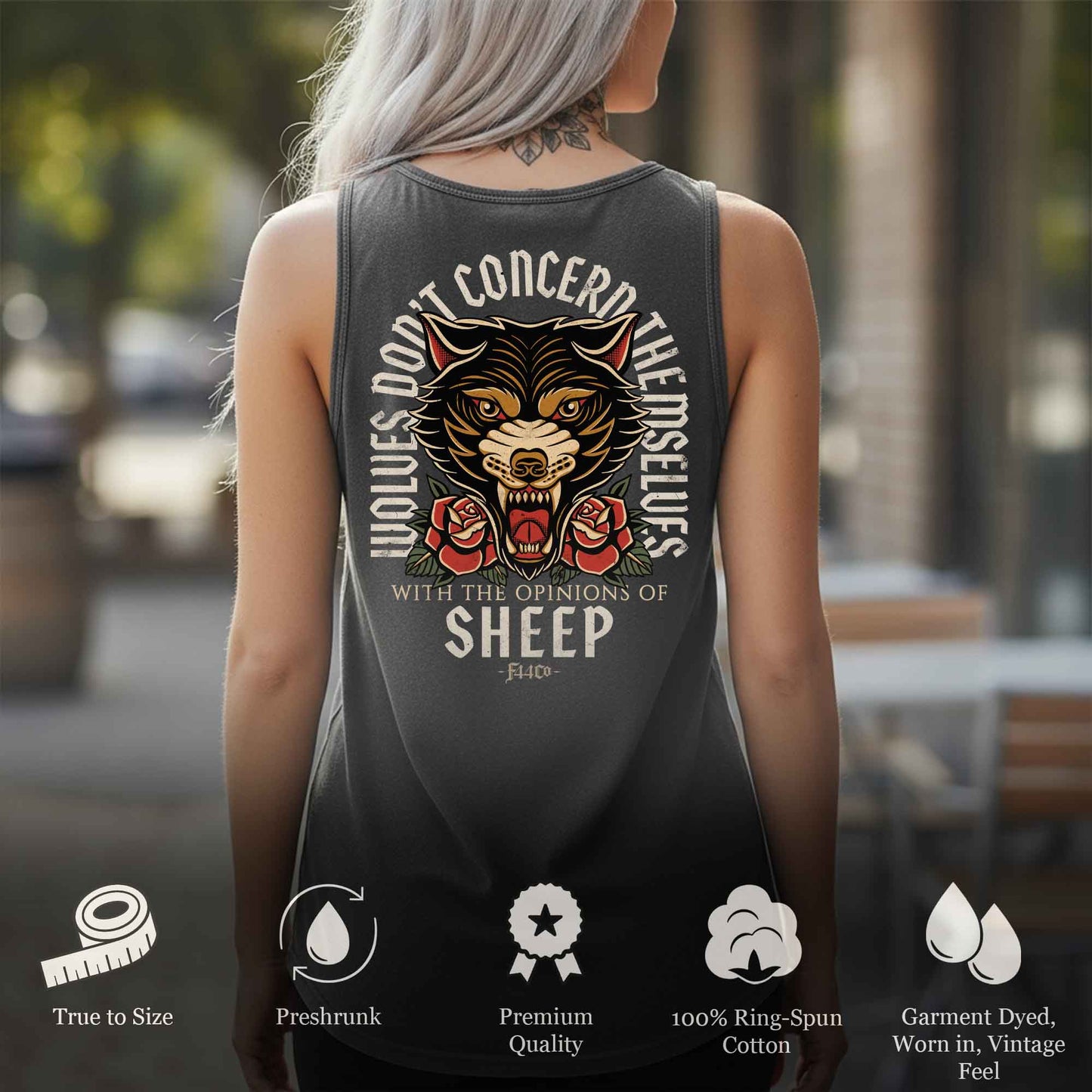 Wolves Don't Concern Themselves – Comfort Colors Tank Top